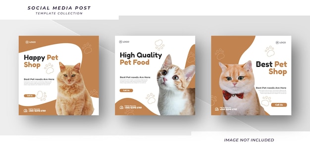 Vector plantilla de banner de redes sociales de promoción de diseño de tienda de mascotas