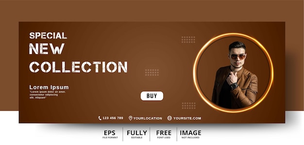 Plantilla de banner de redes sociales de venta de moda