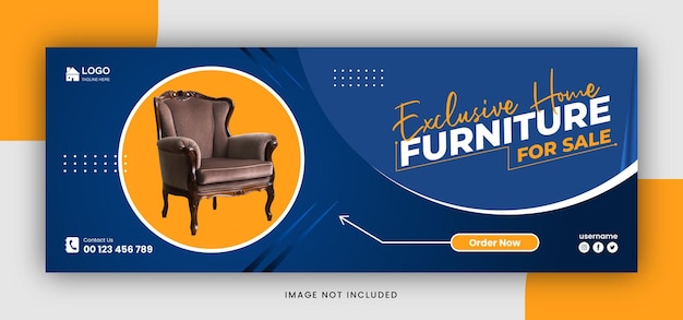 Plantilla de banner de redes sociales de venta de muebles