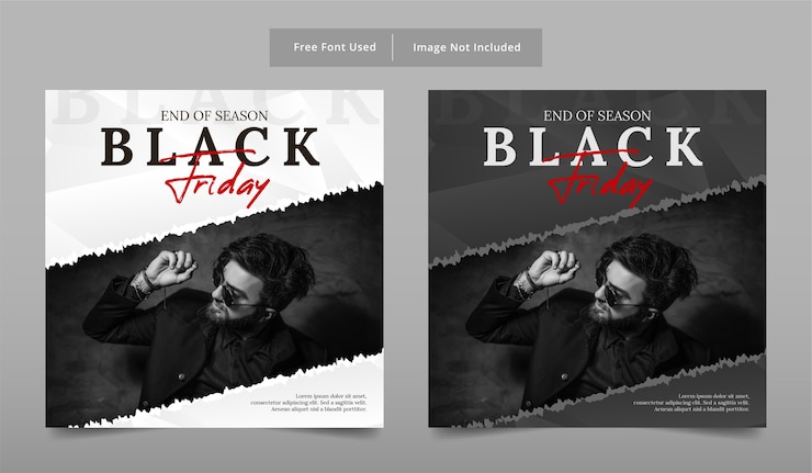 Vector plantilla de banner de redes sociales de viernes negro.