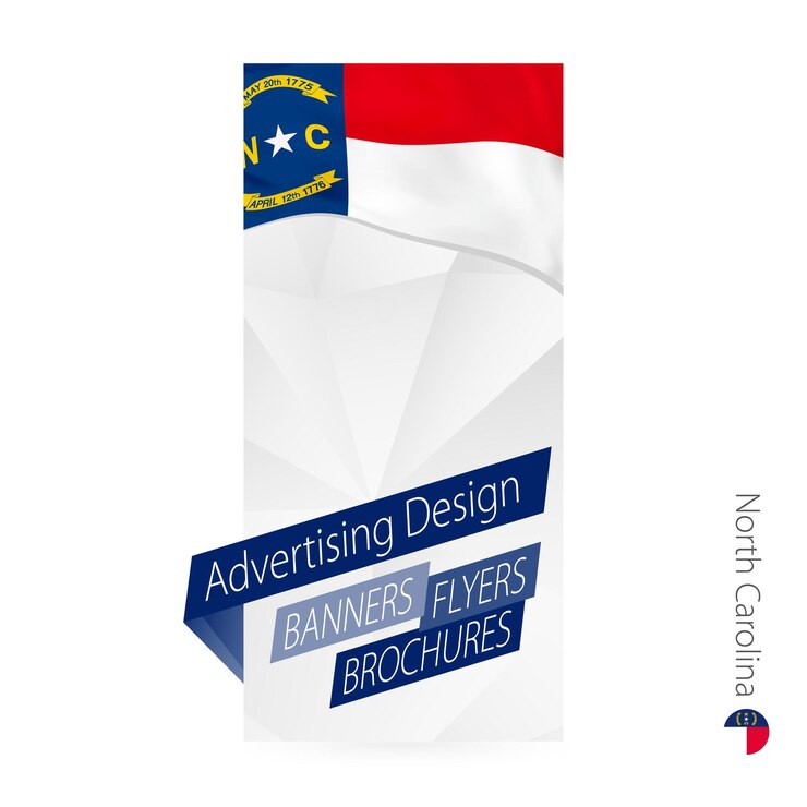 Vector plantilla de banner de resumen vectorial para el estado estadounidense de carolina del norte
