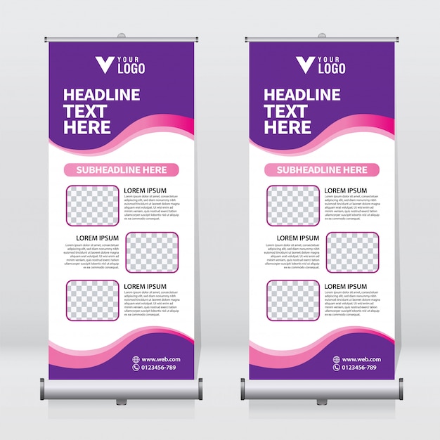 Plantilla de banner roll up empresarial