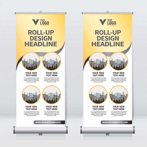 Plantilla de banner roll up empresarial