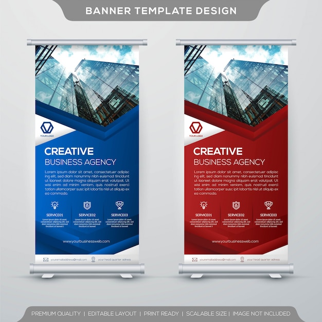 Plantilla de banner roll up de negocios