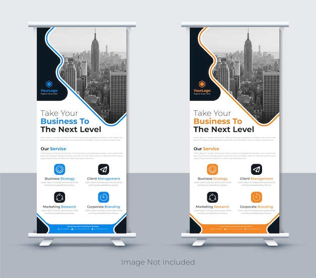 Plantilla de banner roll up de negocios