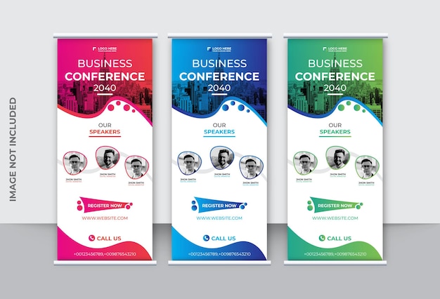 Plantilla de banner roll up de negocios