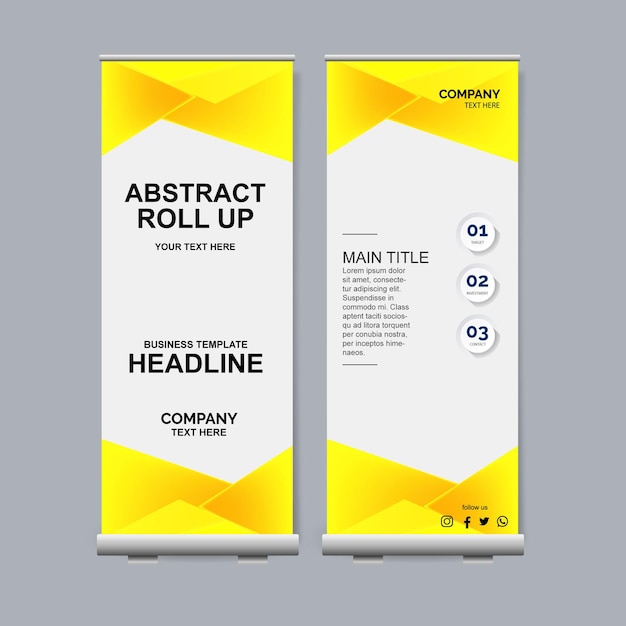 Plantilla de banner roll up o stand de negocios corporativos con diseño abstracto vector gratis