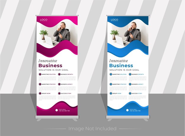 plantilla de banner de rollo vectorial gratuita plantilla de banderín de rollo corporativo
