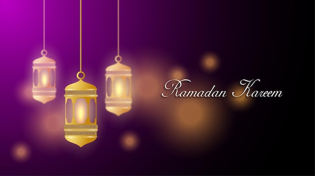 Plantilla de banner de saludo de Ramadán Kareem mubarak
