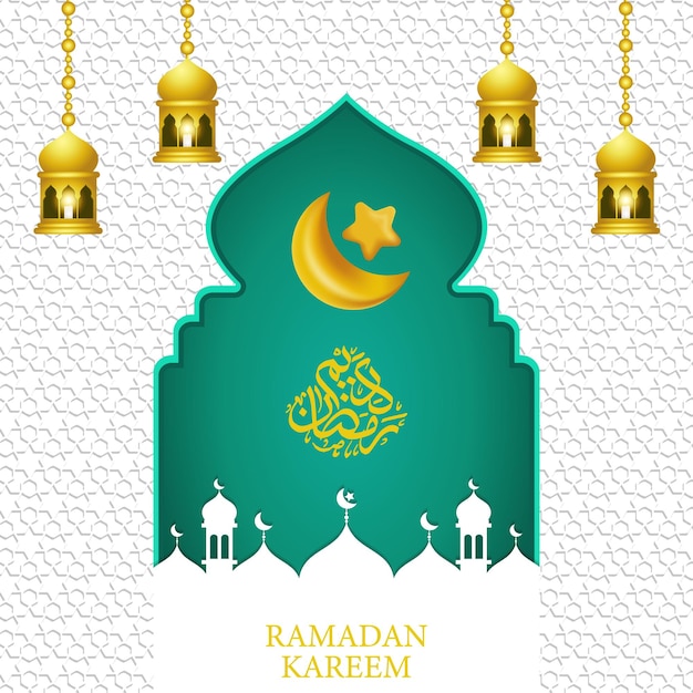 Plantilla de banner saludo de redes sociales ramadan kareem