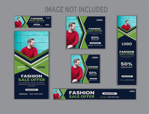 plantilla de banner de sitio web de venta de moda vectorial gratuita