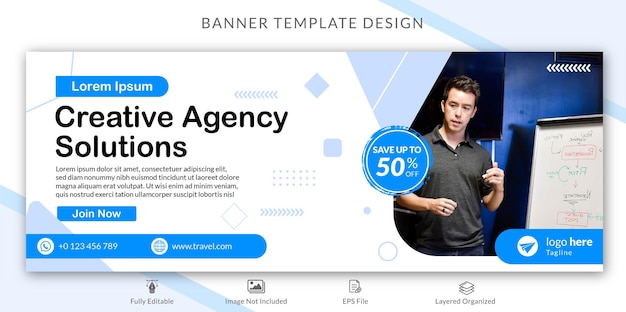 Plantilla de banner para soluciones de agencias creativas