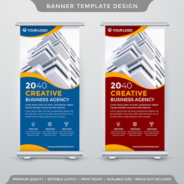 plantilla de banner de stand de negocios estilo premium