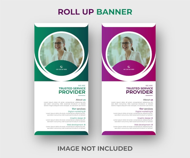 Plantilla de banner standee x banner corporativo moderno y creativo para uso comercial