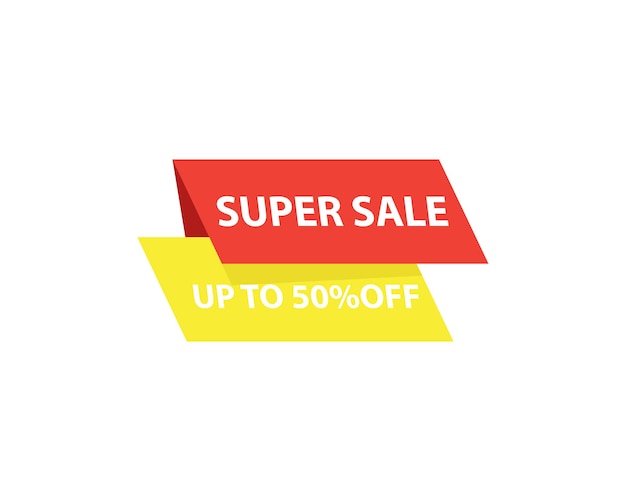 Plantilla de banner de super venta plana vector