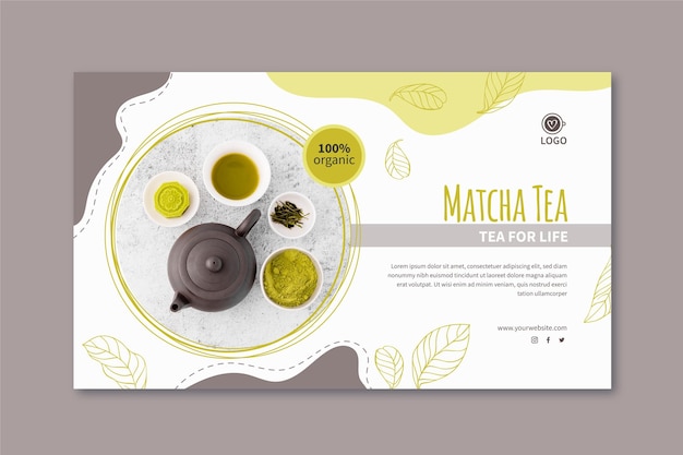 Vector plantilla de banner de té matcha