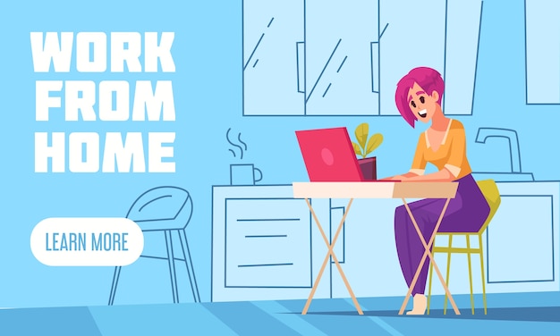 Plantilla de banner de trabajo desde casa