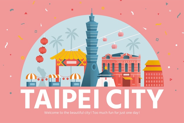 Plantilla de banner de turismo de taipei