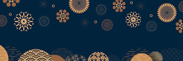 Plantilla de banner para vacaciones chinas Festival de mediados de otoño Año nuevo Ilustración vectorial