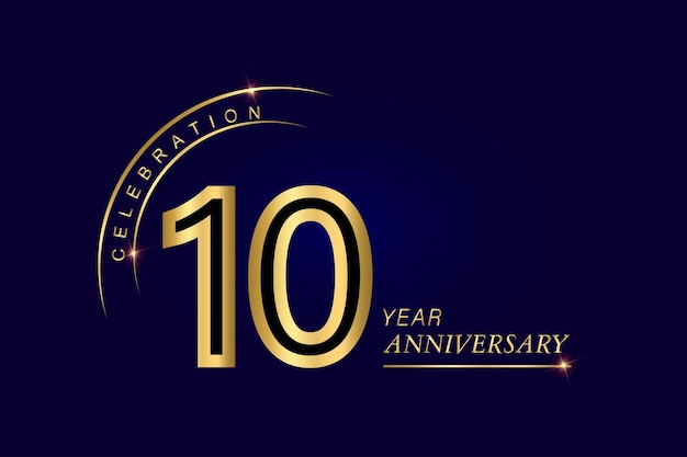 Plantilla de banner de vector de aniversario de año Fondo de gráficos de aniversario real dorado azul oscuro