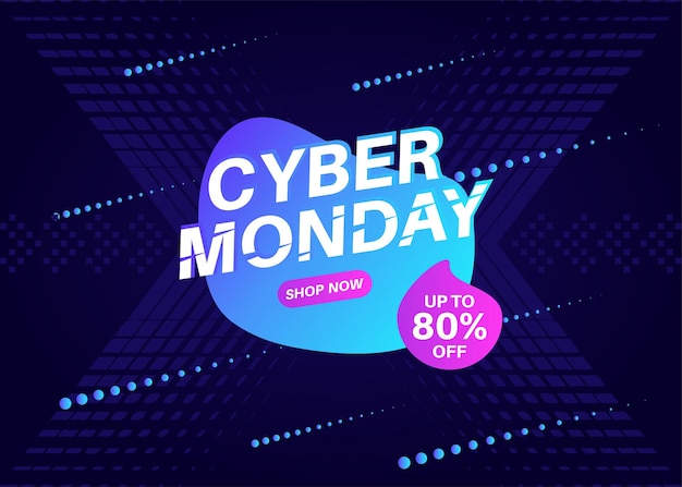 Plantilla de banner de venta de Cyber Monday para el vector de promoción de negocios