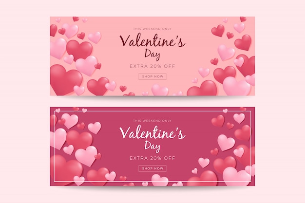 Plantilla de banner de venta de día de San Valentín.