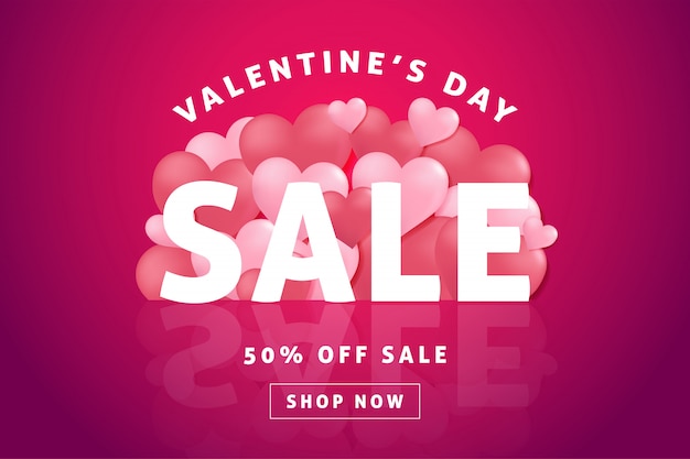 Plantilla de banner de venta de día de San Valentín.