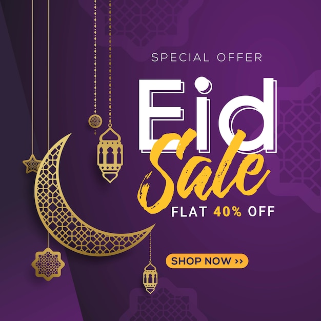 Vector plantilla de banner de venta eid