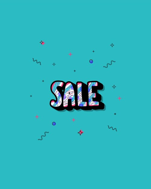 plantilla de banner de venta Ilustración de color vectorial