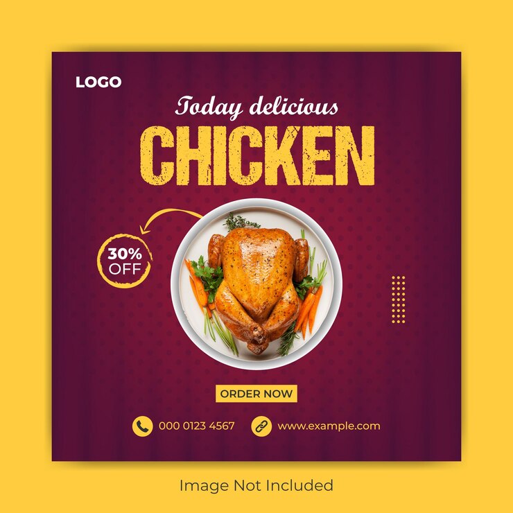 Plantilla de banner de venta en línea de menú de comida publicación en redes sociales