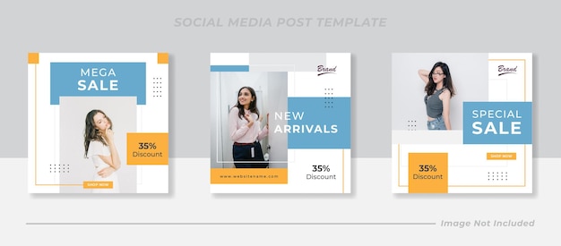 Vector plantilla de banner de venta de moda de publicación de feed de instagram de redes sociales