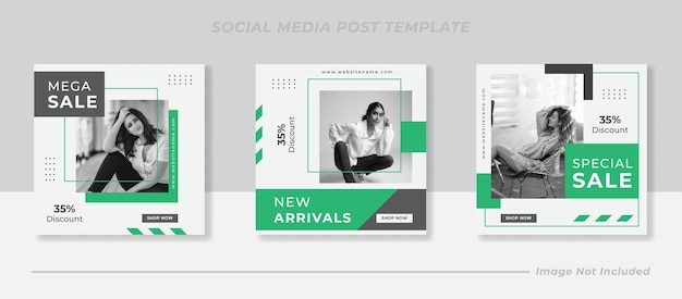 Plantilla de banner de venta de moda de publicación de feed de instagram de redes sociales