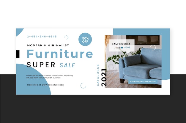 Plantilla de banner de venta de muebles