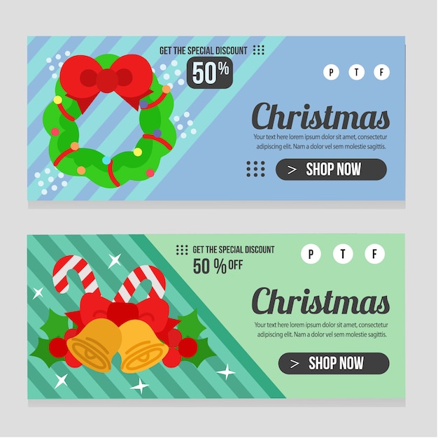 Vector plantilla de banner de venta de navidad