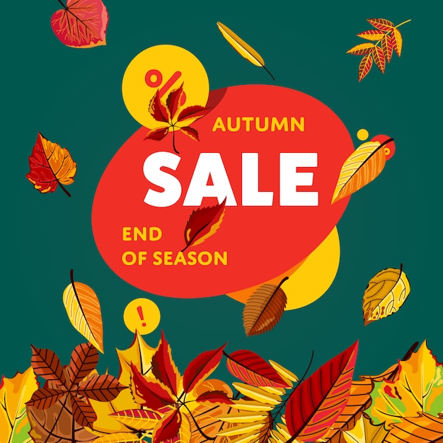 Plantilla de banner de venta de otoño