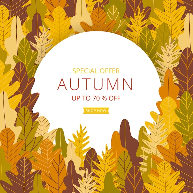 Plantilla de banner de venta de otoño