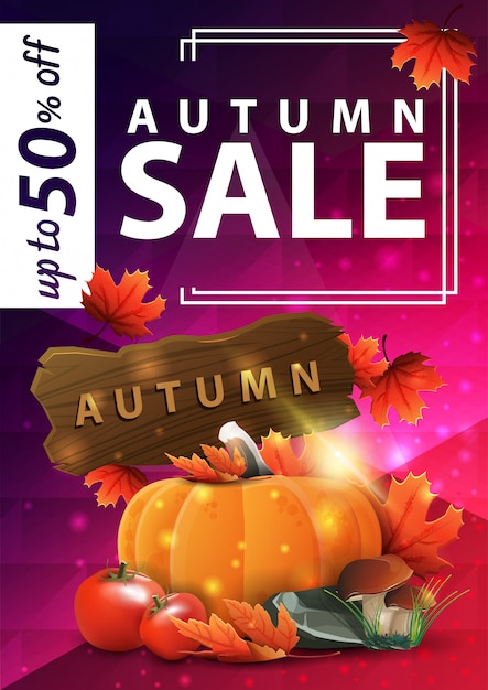 Plantilla de banner de venta otoño