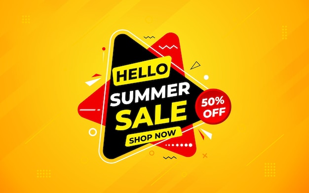 plantilla de banner de venta de verano venta de verano banner de descuento etiqueta de venta y descuentos de fondo