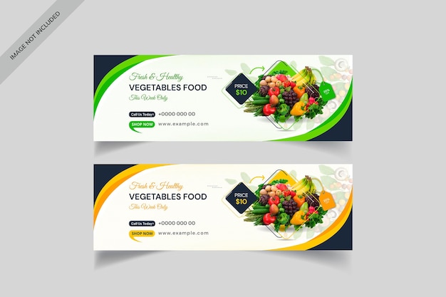 Plantilla de banner de verduras frescas