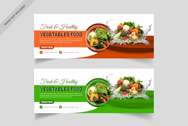 Plantilla de banner de verduras frescas