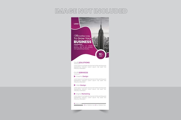 Plantilla de banner vertical enrollable de negocios Premium