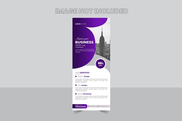 Plantilla de banner vertical enrollable de negocios Premium