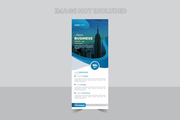 Plantilla de banner vertical enrollable de negocios Premium