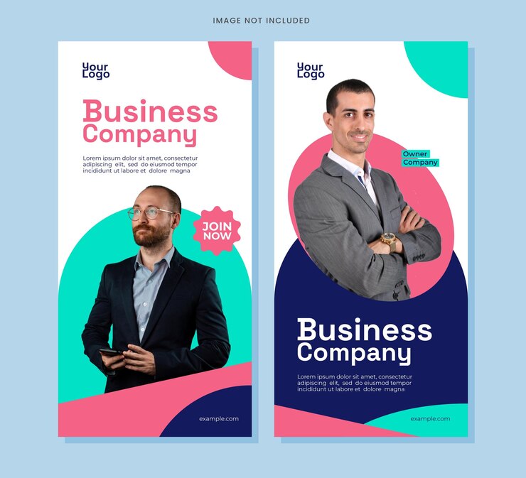 Vector plantilla de banner vertical plano de diseño comercial