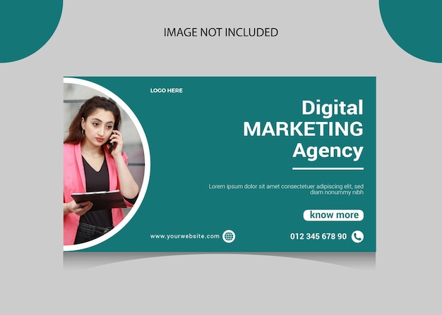 plantilla de banner web de la agencia de marketing digital y las redes sociales corporativas