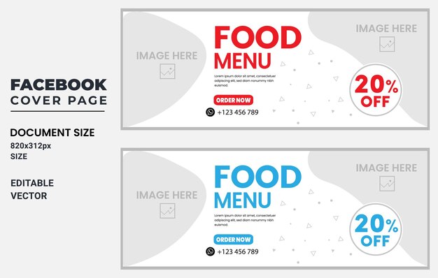 Plantilla de banner web de alimentos, diseño de banner web, banner corporativo
