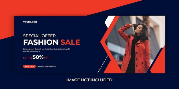 Plantilla de banner web y anuncio de redes sociales de venta de moda Vector Premium