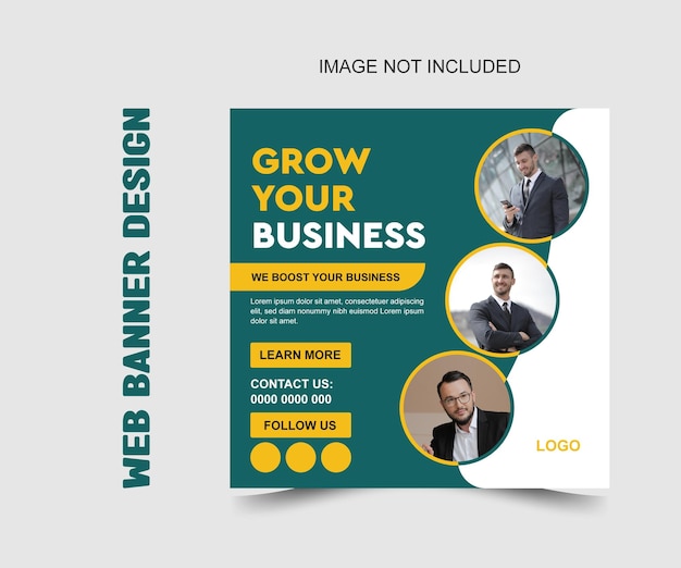 Plantilla de banner web corporativo para agencias de marketing digital y empresas