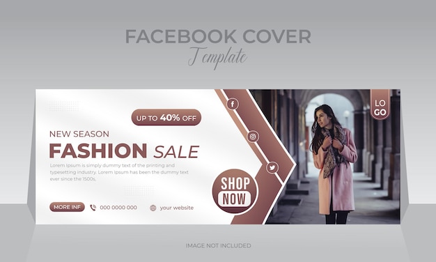 Plantilla de banner web de diseño de portada de redes sociales de nueva colección de moda adecuada para publicidad