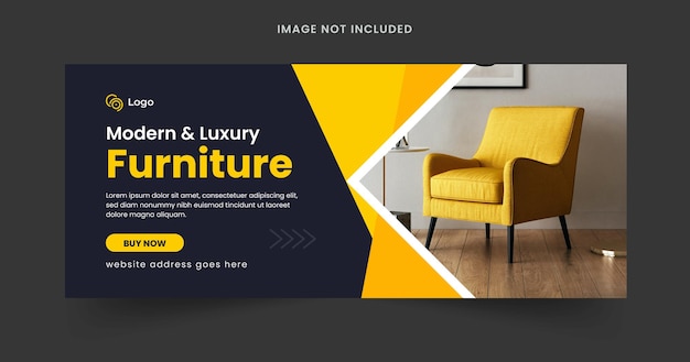 Vector plantilla de banner web editable de muebles